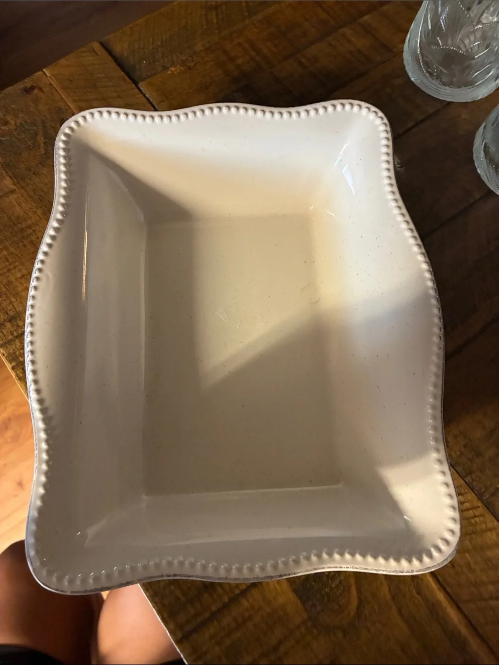 White Ceramic Scalloped Serving Dish